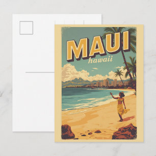 Vintage Maui hawaii tropical beach souvenirs gifts Postcard