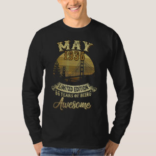 Vintage May 1936 Birthday 86 Year Of Being Awesom T-Shirt