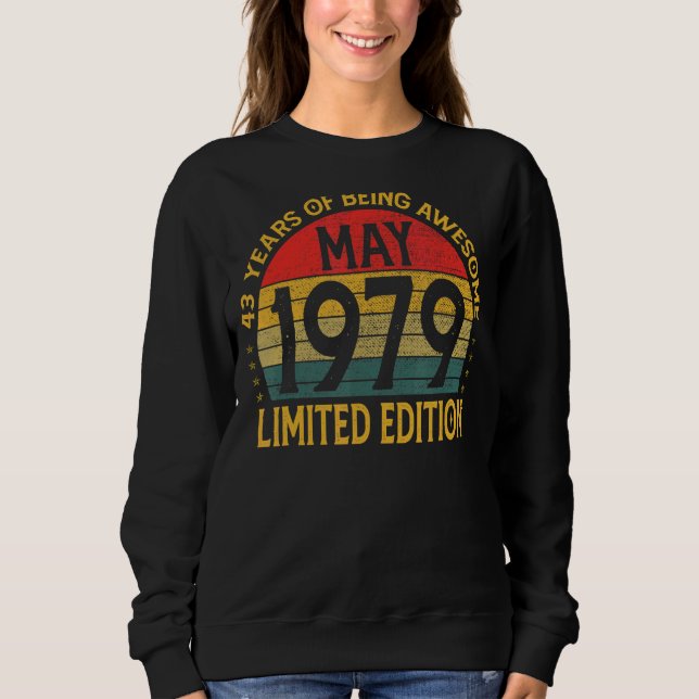 Vintage May 1979  Birthday 2 Sweatshirt (Front)