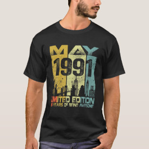 Vintage May 1991 Funny 30Th Birthday 30 Years Old T-Shirt
