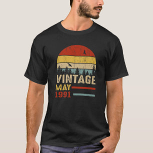 Vintage May 1991 Retro Style 30 Years Old 30Th Bir T-Shirt