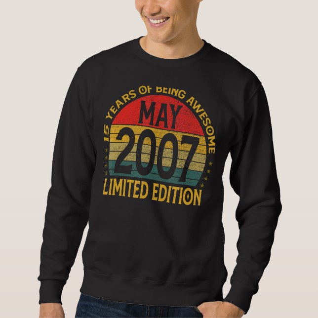 Vintage May 2007  Birthday 1 Sweatshirt (Front)