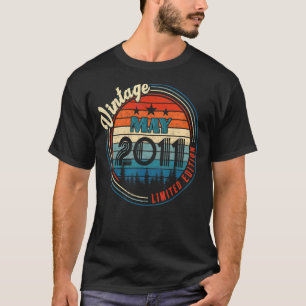 Vintage May 2011 11 Years Old Birthday T-Shirt