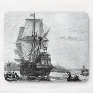 Vintage Mayflower scene Mouse Pad