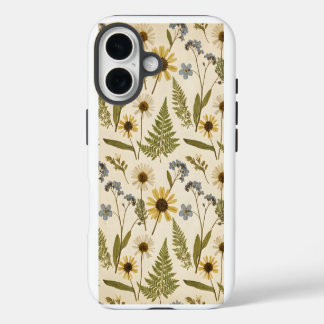 Vintage Meadow Botanical – Pressed Wildflower iPhone 16 Case