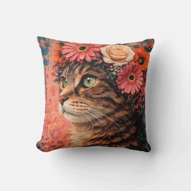 Vintage Meadow Goddess Giclée Cushion (Front)