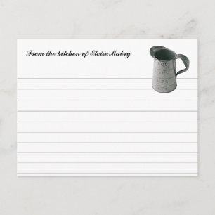 Vintage Measuring Cup Personalised Recipe Cards