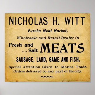 Vintage Meat market Butcher Shop Sign