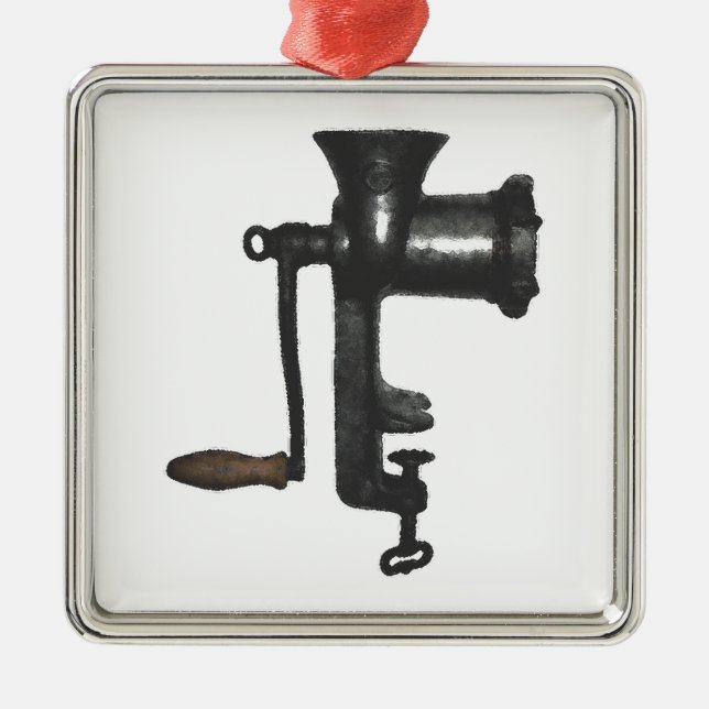 Vintage MeatGrinder Metal Tree Decoration (Front)