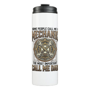 Vintage Mechanic Dad Gear Wrench Father Design_1 Thermal Tumbler
