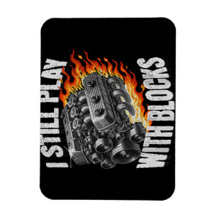 Vintage Mechanic Garage Car Engine I Still Play Wi Magnet