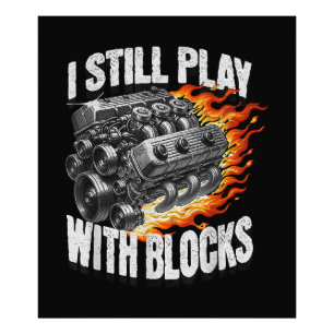 Vintage Mechanic Garage Car Engine I Still Play Wi Photo Print