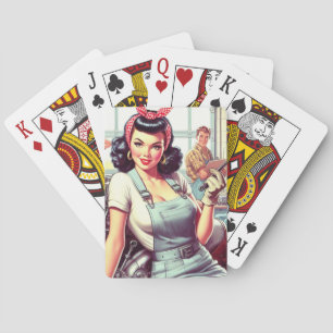 Vintage Mechanic Pin-up Playing Cards