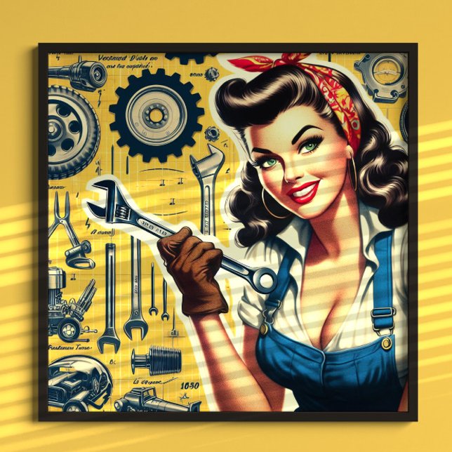 Vintage Mechanic Pin-up Poster (Creator Uploaded)