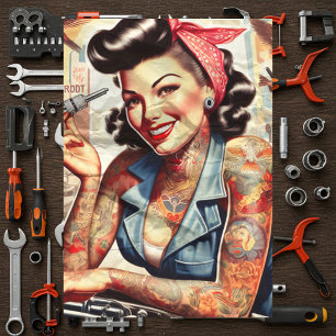 Vintage Mechanic Pin-up Tissue Paper