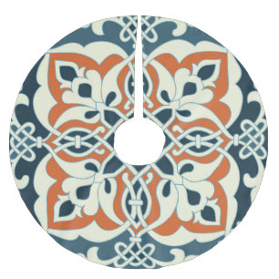 Vintage Medallion: Colourful Seamless Pattern Brushed Polyester Tree Skirt