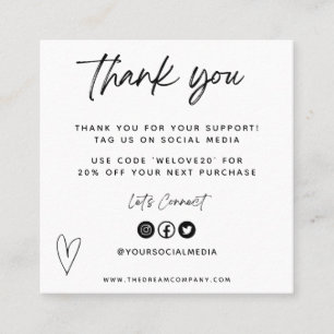 Vintage Media Insert Thanks Mini Business Card