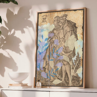 Vintage Mediaeval Couple Decoupage Tissue Paper
