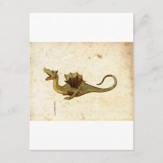 Vintage Mediaeval Dragon Design Postcard