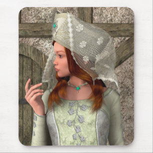 Vintage Mediaeval Princess Renaissance Art Mouse Pad