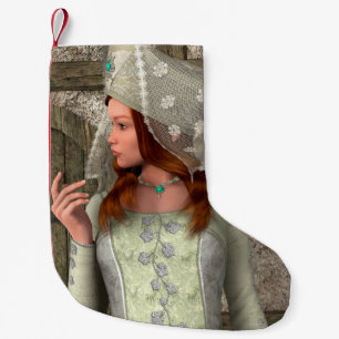 Vintage Mediaeval Princess Renaissance Art Small Christmas Stocking