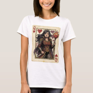 Vintage Mediaeval Queen of Hearts Flame Crown  T-Shirt