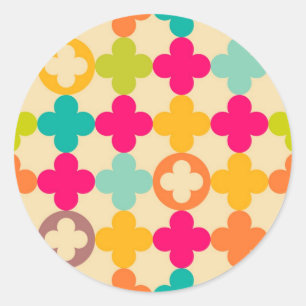 Vintage mediaeval rosette pattern classic round sticker