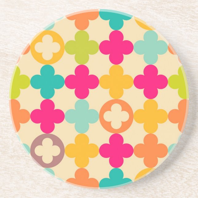 Vintage mediaeval rosette pattern coaster (Front)