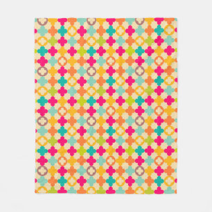 Vintage mediaeval rosette pattern fleece blanket