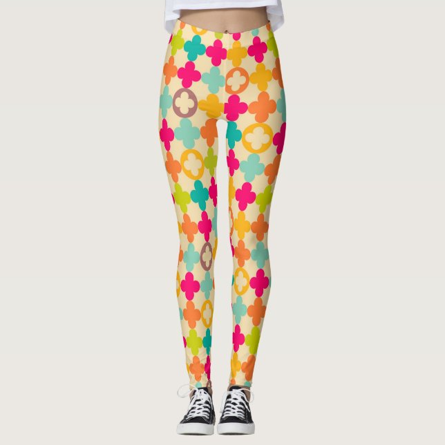 Vintage mediaeval rosette pattern leggings (Front)