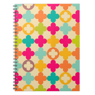 Vintage mediaeval rosette pattern spiral notebook
