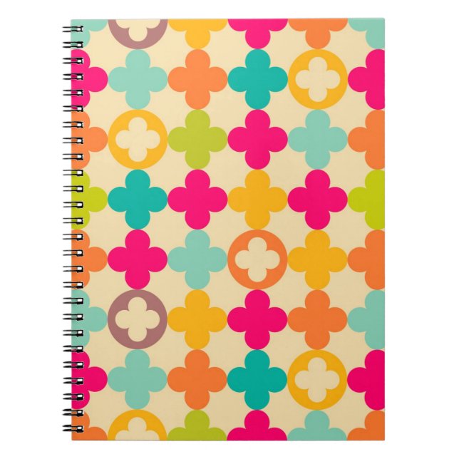 Vintage mediaeval rosette pattern spiral notebook (Front)