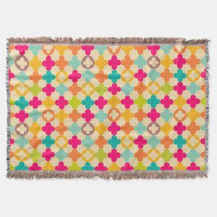 Vintage mediaeval rosette pattern throw blanket