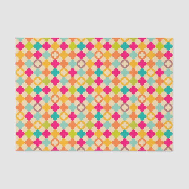 Vintage mediaeval rosette pattern tissue paper (Front)