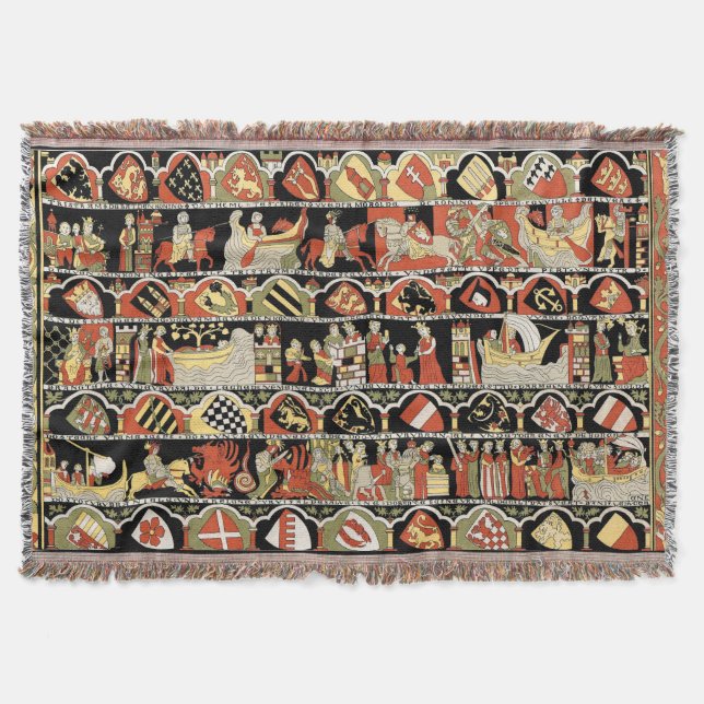 Vintage Mediaeval Saxony Throw Blanket (Front)