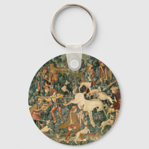 Vintage Mediaeval Unicorn Defends Himself Art Key Ring