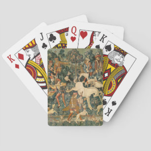 Vintage Mediaeval Unicorn Defends Himself Art Playing Cards