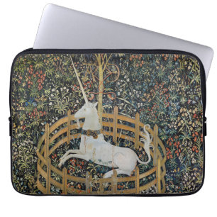 Vintage Mediaeval Unicorn in Captivity Art Laptop Sleeve