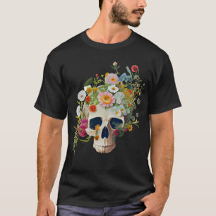 Vintage medical anatomy skull flower doctor T-Shirt