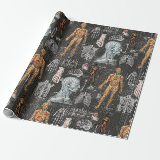 Vintage Medical Body Gothic Halloween Wrap Paper