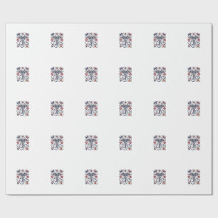 Vintage Medical Caduceus Patriotic Nurse Vector De Wrapping Paper