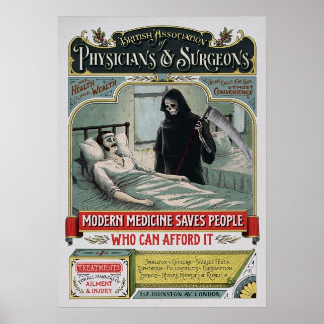 Vintage Medicine Advertisement Art Poster (Front)