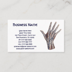 Vintage Medicine, Human Anatomy Hand Fingers Business Card