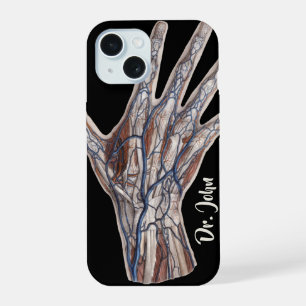 Vintage Medicine, Human Anatomy Hand Fingers iPhone 15 Case