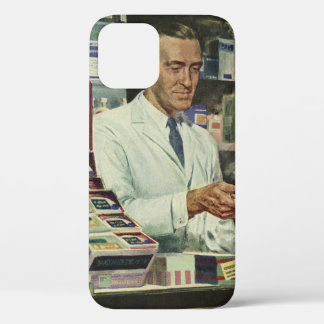 Vintage Medicine, Pharmacist and Girl at Pharmacy iPhone 12 Case