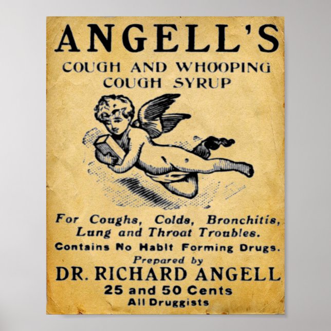 Vintage Medicine Print - Angells Cough Syrup (Front)