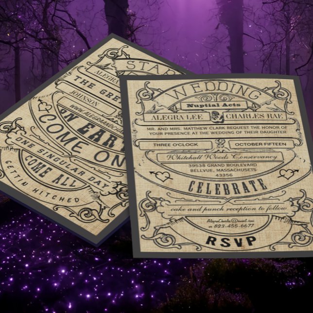 Vintage Medieval Renaissance Typography Wedding  Invitation (Creator Uploaded)