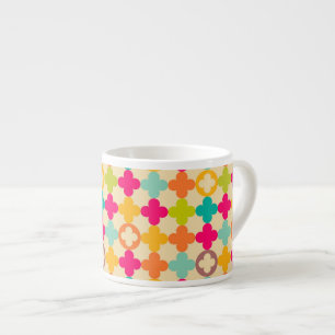 Vintage medieval rosette pattern espresso cup
