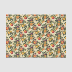 Vintage Mediterranean Citrus Oranges Green Grapes Tissue Paper