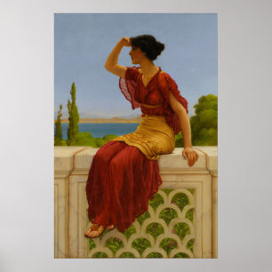 Vintage Mediterranean Sea View Classical Art Poster
